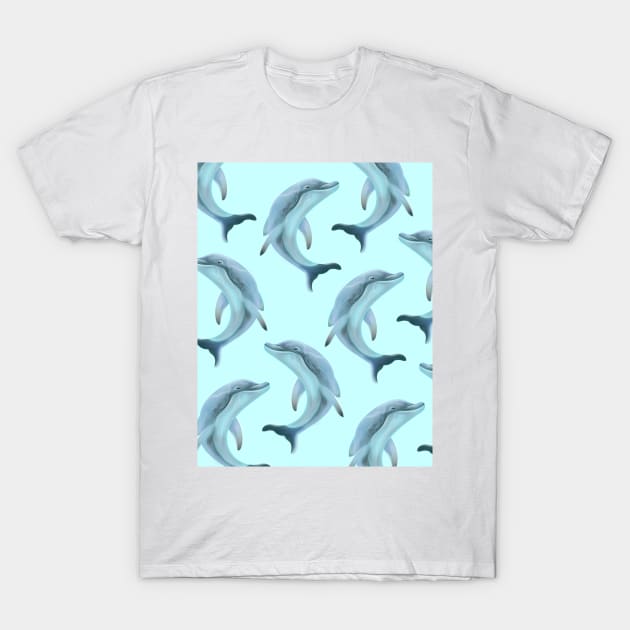 Dolphins Pattern T-Shirt by nickemporium1